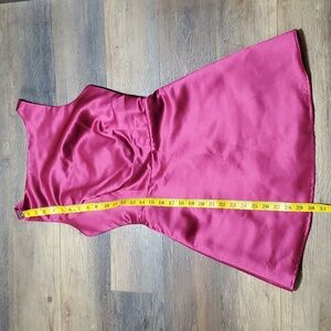 Reformation Satin Mini Dress in Berry Pink